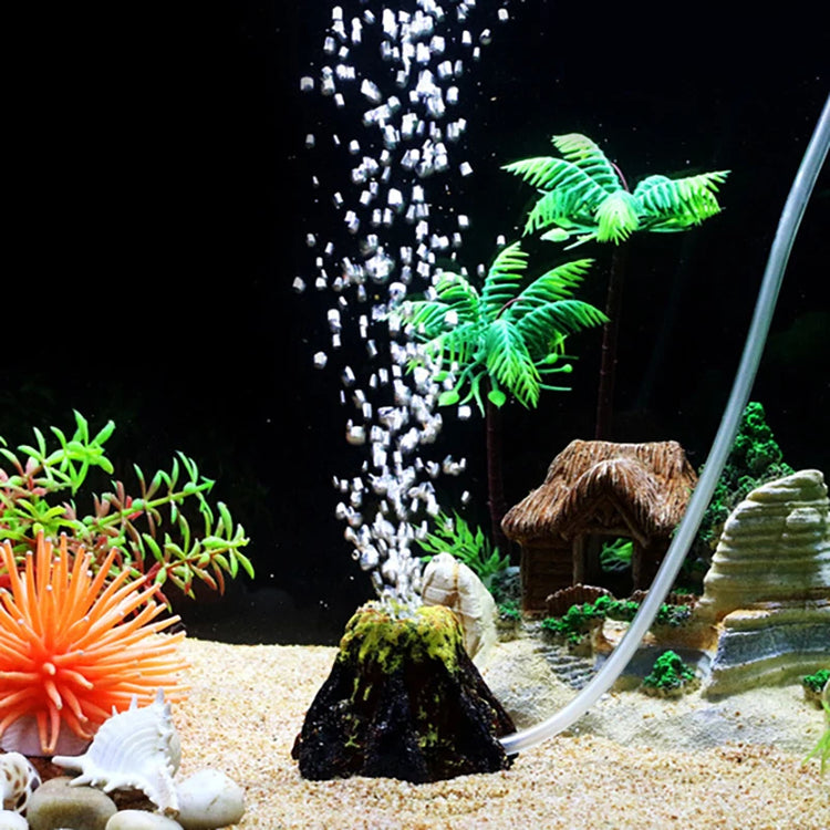 Fish Tanks Landscaping Simulation Volcano Aquarium Accessories Rockery Ornaments Aeration Pump Bubble Stone Oxygenation Tube