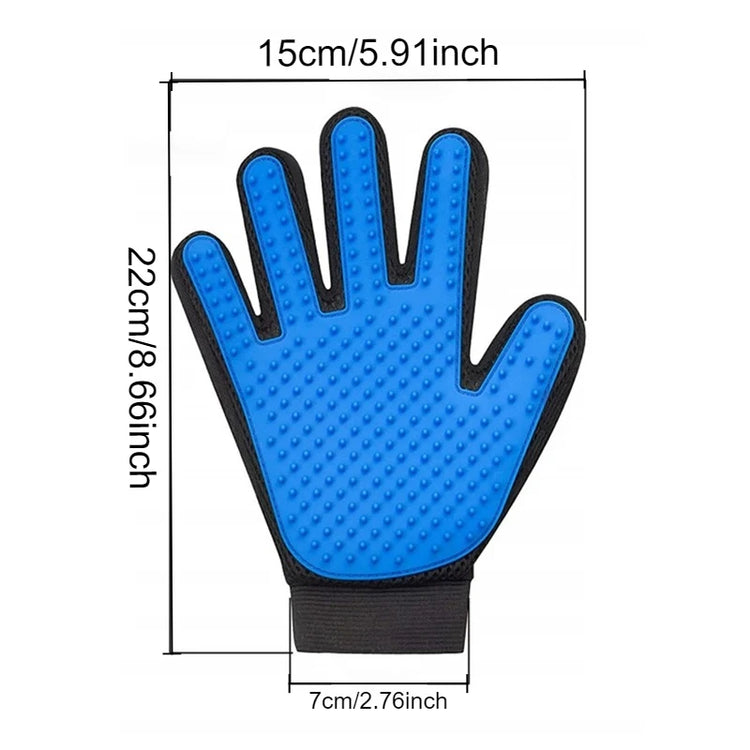 Pet Grooming Glove | Cat Hair Deshedding Glove | Dog Bath & Massage Brush for Cats and Animals
