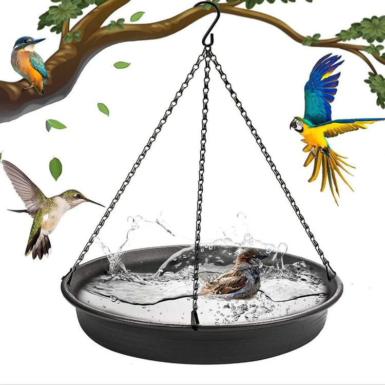 Hanging Bird Feeder | Outdoor Bird Bath Tray & Water Drinker for Garden Birds