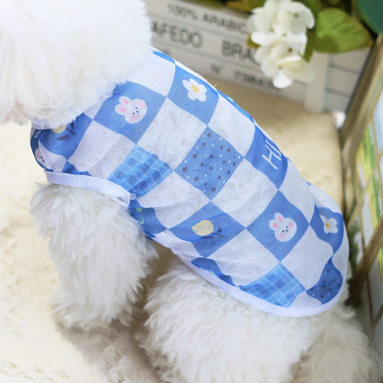 Original Cartoon Summer Mesh Vest | Cute & Breathable Pet Clothing For Cats/Dogs