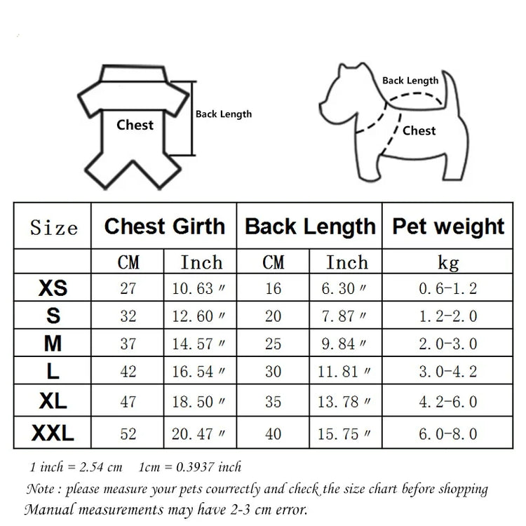 Fashion Dog Clothes – Warm Cotton Coat for Small & Large Dogs