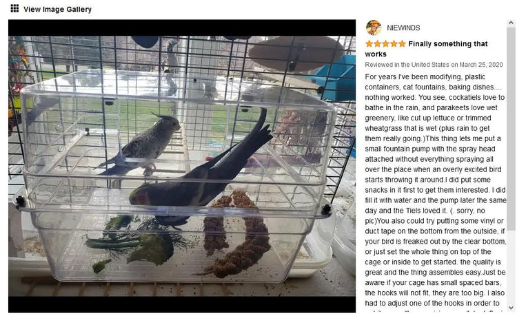 Bird Bath Shower Bathtub Box Large Hanging Clear Transparent Cube for Parrots Cage Accessories Bowl