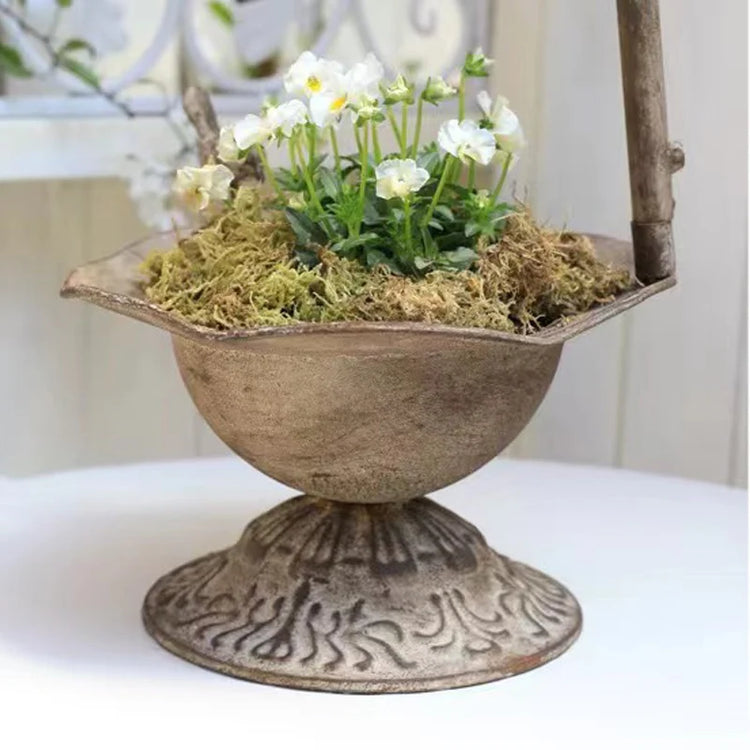 Outdoor Garden Bird Bath Spa With Metal Faucet Flowerpot bathtub Garden Decoration Basin Gardening Groceries Bird Basin