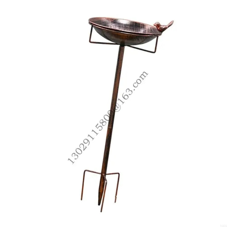Freestanding Metal Bird Bath with Stake for Outdoor Use | Large Garden Bird Feeder Bowl for Lawns, Patios & Yards