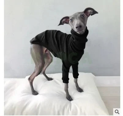 Dog Winter Clothes Fleece Whippet Vest Large Dogs Cotton Italian Greyhound Clothes Turtleneck Dog Clothes Soft Fleece Hoodie
