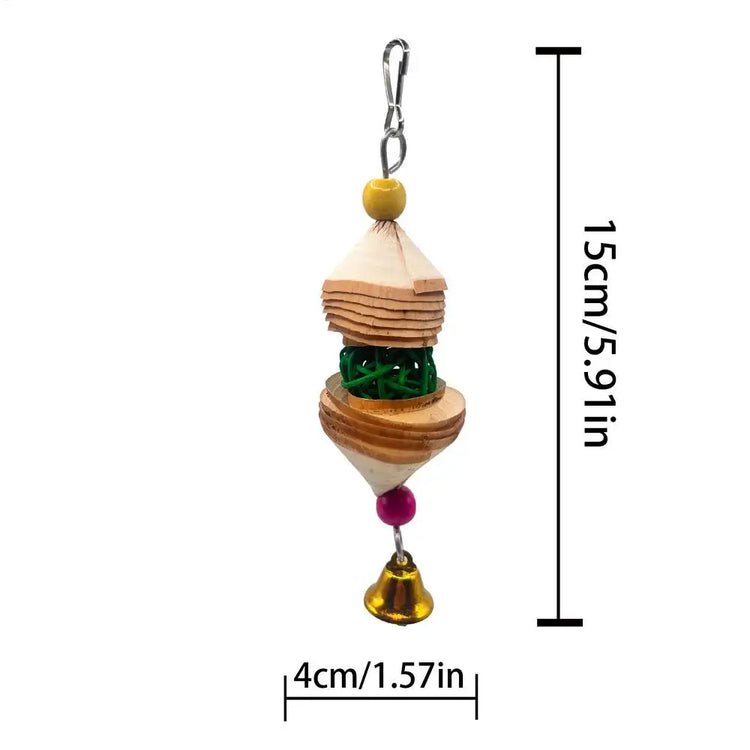 Bird Chewing Toy | Parrot Beak Bite Supplies with Bells | Bird Cage Accessories | Cage Toys for Cockatiels- Conures/Love/Finches