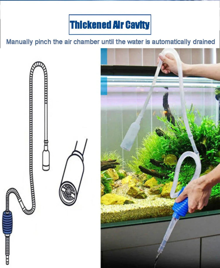 Aquarium Siphon Fish Tank Syphon Vacuum Cleaner Pump Acuario Accessories Semi-automatic WaterChanger Gravel Water Filter
