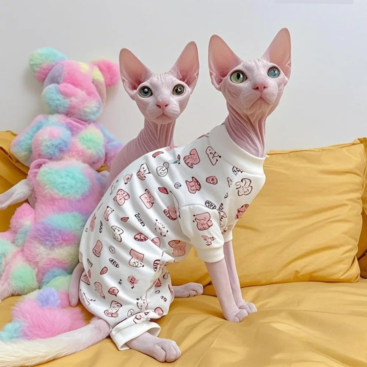 Hairless Cat One-Piece Suit | Warm Clothing for Sphynx/Devon Rex/Ragdoll | Anti-Hair Loss Pet Apparel