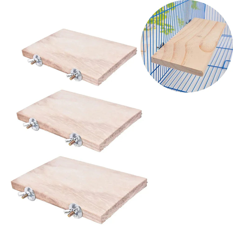 Pet Bird Parrot Wood Platform Stand | Hamster Branch Perches | Cage Pedal Toys | 3 Sizes Pet Supplies