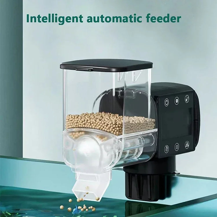 Automatic Intelligent Fish Feeder with LCD Display – Digital Programmable Aquarium Fish Food Dispenser