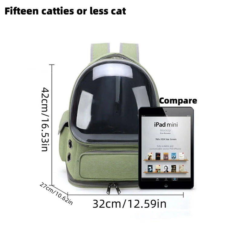 Transparent Pet Carrier Bag | Travel Backpack for Cats/Small Dogs | Breathable Outdoor Tote