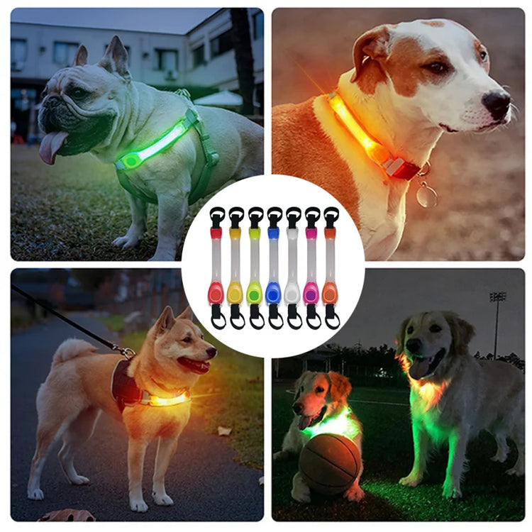 LED Safety Light Strip for Dogs – Waterproof, Flashing, Anti-Lost Light for Harness or Leash