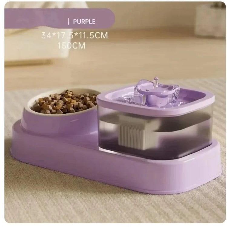 Large Dog Bowl | Cats Food Bowls | 2 in 1 Pet Feeders | Water Fountain & Food Container | Automatic Feeder & Waterer | Pet Feeding Supplies