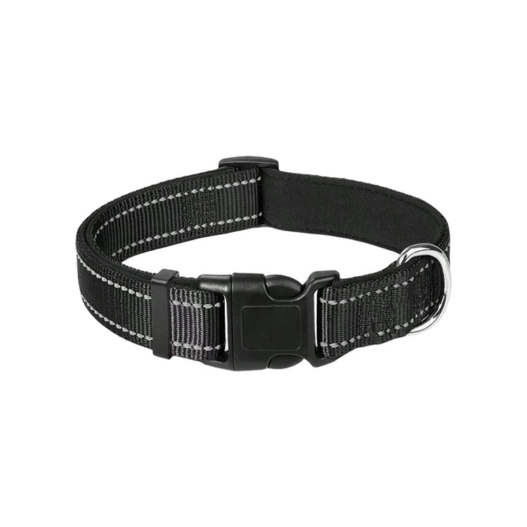 Reflective Soft Padded Dog Collar – Adjustable & Breathable Safety Collar for Small, Medium & Large Dogs
