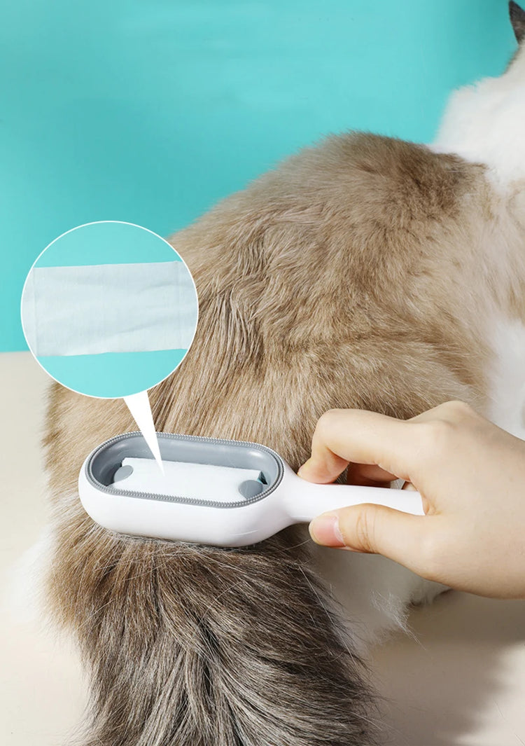Clean Cat Dog Hair Removal Comb | Pet Grooming Brush | Wipes-Ready Brush for Cats/Dogs | Katten Accessories