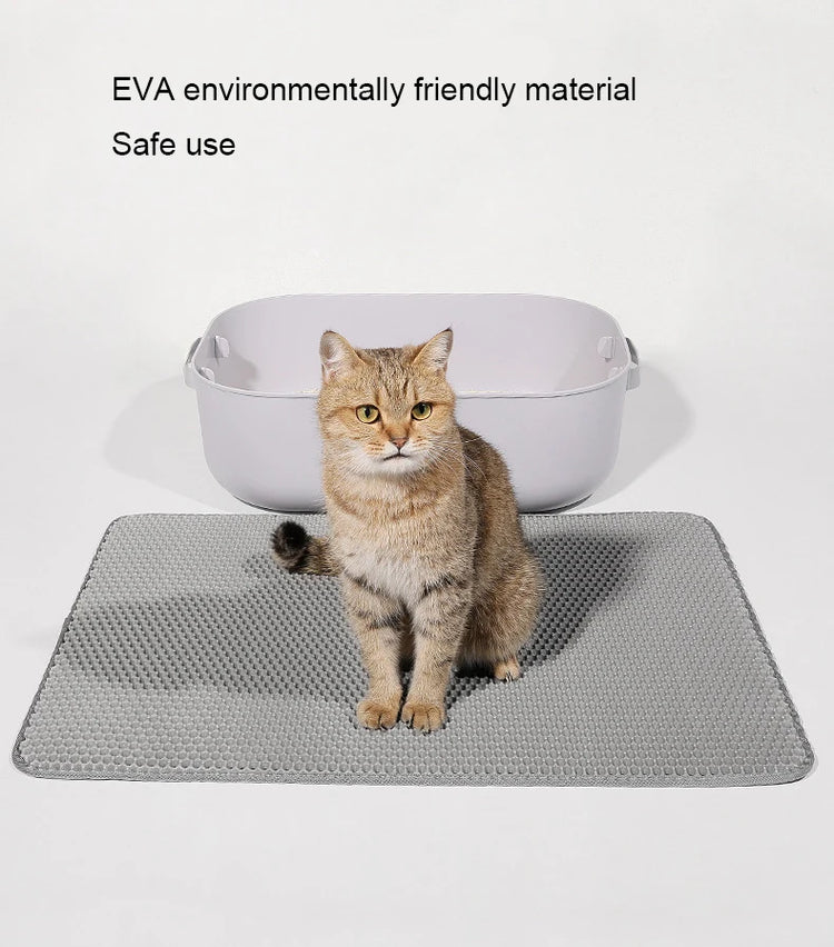 Waterproof Cat Litter Mat | Pet Toilet Double Layer Foldable Cat Litter Basin Mat | Nonslip Washable Clean Supplies | Cat Sand Pad
