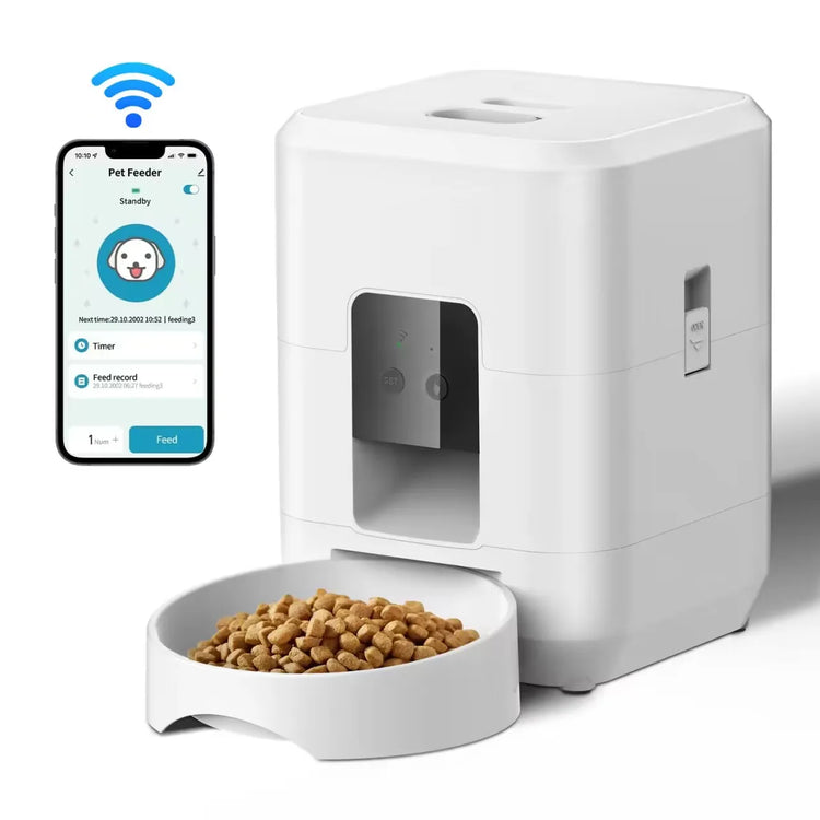 Smart Pet Feeder | Automatic Cat Dog Food Dispenser | Timed Portion Control | 2L Slow Feeder Bowl | LCD Display | Battery Operated | Pet Feeding Machine