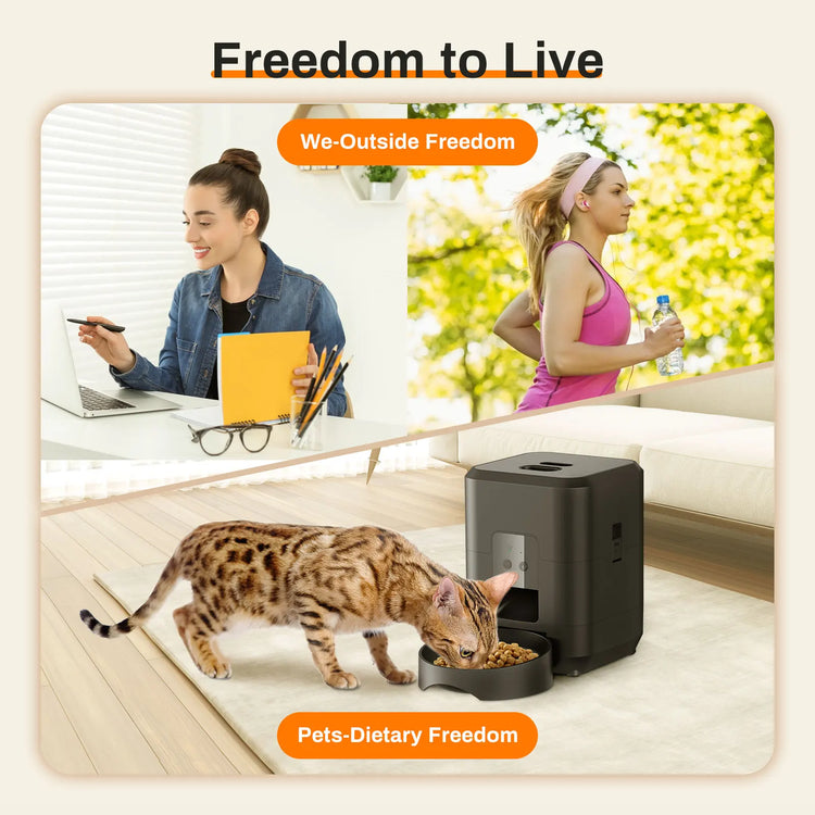 Smart Pet Feeder | Automatic Cat Dog Food Dispenser | Timed Portion Control | 2L Slow Feeder Bowl | LCD Display | Battery Operated | Pet Feeding Machine
