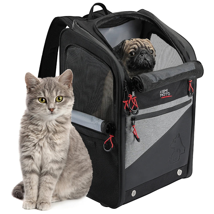 Motorcycle Pet Carrier Backpack – Foldable Dog/Cat Bag for Touring & Street Bikes, 44L Capacity