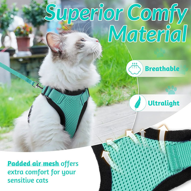 Cat Harness and Leash for Walking | Escape Proof | Soft Adjustable Vest Harnesses for Cats | EasyControl