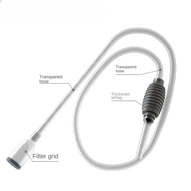 Fish Tank Water Changer Handheld Vacuum Siphon Pump with Adjustable Outlet Valve