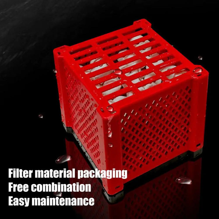 Aquarium Cube Filter – Modular Multi-Layer Fish Tank Filter Storage Box for Clear Water