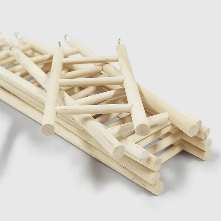 1PC Birds Toy | Wooden Ladders Swing Scratcher Perch Climbing | 3/4/5/6 Step Ladder for Bird Cage Parrots Hamsters Hanging Pet Supplies