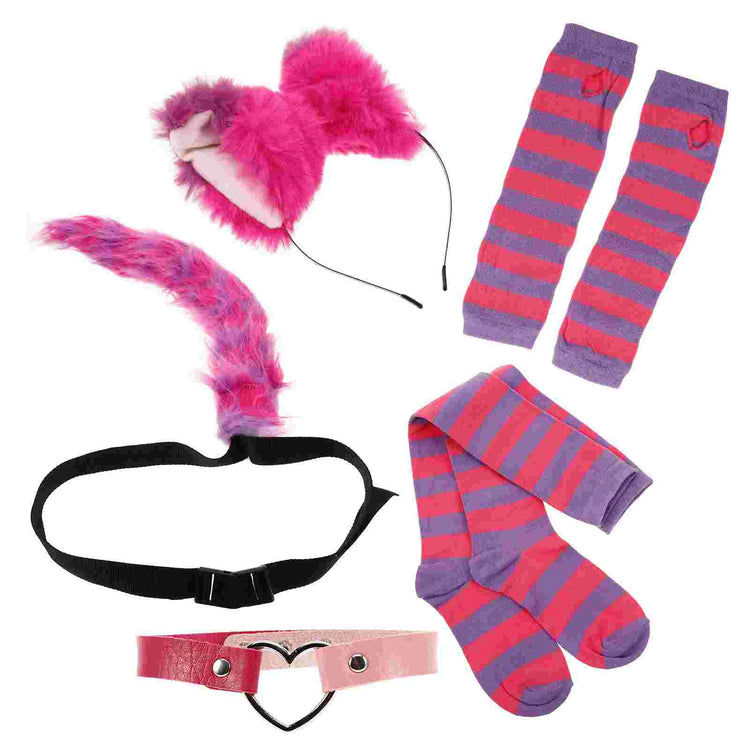 Cat Cosplay Costume Kit | Ears, Tail, Gloves, Collar & Socks | Party & Halloween Accessory Set