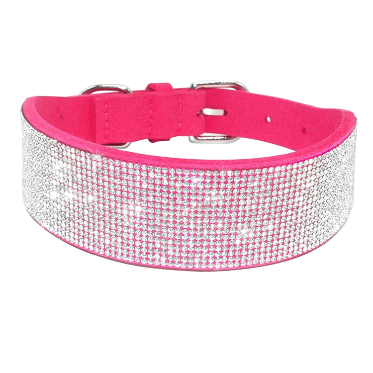Bling Rhinestone Dog Cat Collars | Leather Pet Puppy Kitten Collar | Walk Leash Lead for Small Medium Dogs Cats | Chihuahua Pug Yorkie