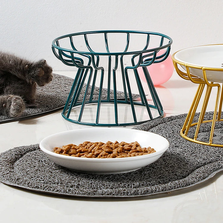 Cat Lift Bowl — Metal Stand Only | Elevated Feeder Base for Cats/Dogs | Pet Food & Snack Dish Holder | Puppy/Kitten Feeding Accessories