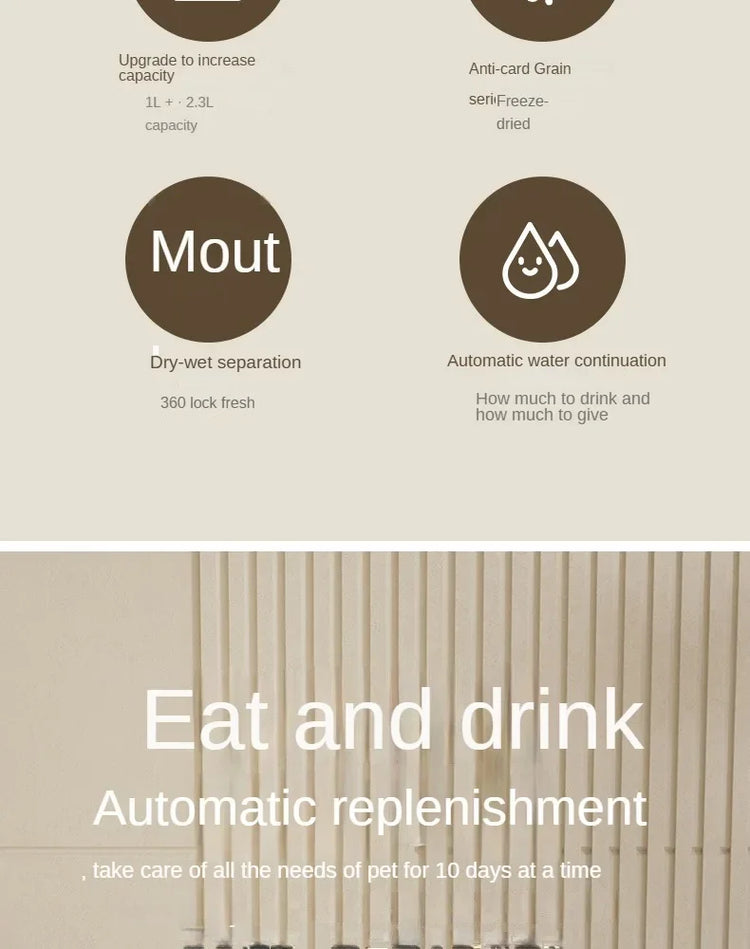 Automatic Pet Feeder with Water Dispenser | 2-in-1 Food & Water Station | For Cats & Small Dogs