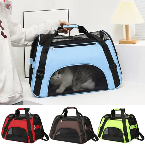 Portable Foldable Pet Carrier Bag – Soft-Sided Travel Handbag for Small Dogs & Cats