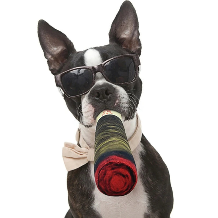 Cigar-Shaped Squeaky Plush Dog Toy – Durable Chew & Teething Toy for Small to Medium Dogs