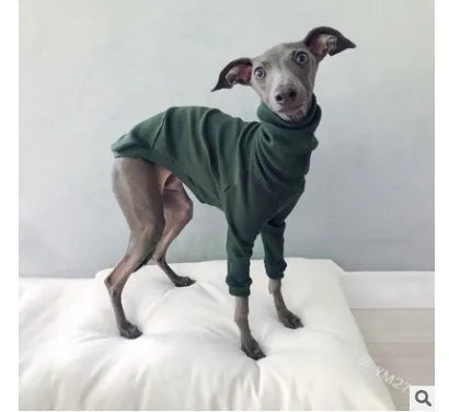 Dog Winter Clothes Fleece Whippet Vest Large Dogs Cotton Italian Greyhound Clothes Turtleneck Dog Clothes Soft Fleece Hoodie