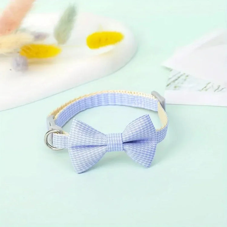 Cute Cat Collar with Bow Tie | Adjustable Design| Pet Dogs Cats Puppy Necklace - Pet Supplies