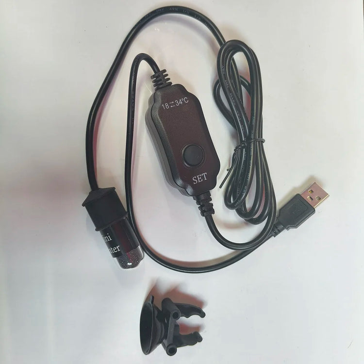 USB Mini Aquarium Heater – Adjustable 18–34°C, Submersible 10W Heating Rod for Small Fish Tanks (2L)