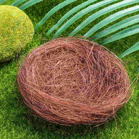 12 Pcs Mini Artificial Bird Nests | Decorative Coffee Thread Nest for Garden, Cages, Weddings, Crafts & Easter Decor