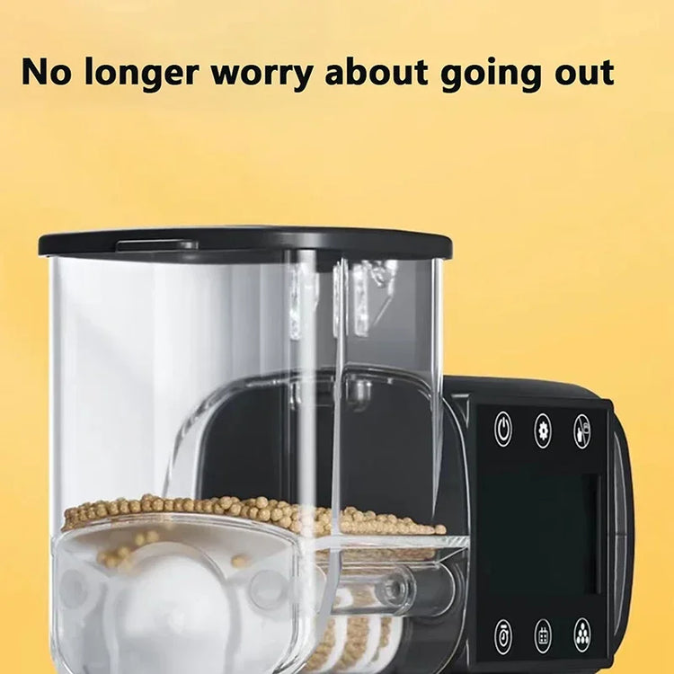 Automatic Intelligent Fish Feeder with LCD Display – Digital Programmable Aquarium Fish Food Dispenser