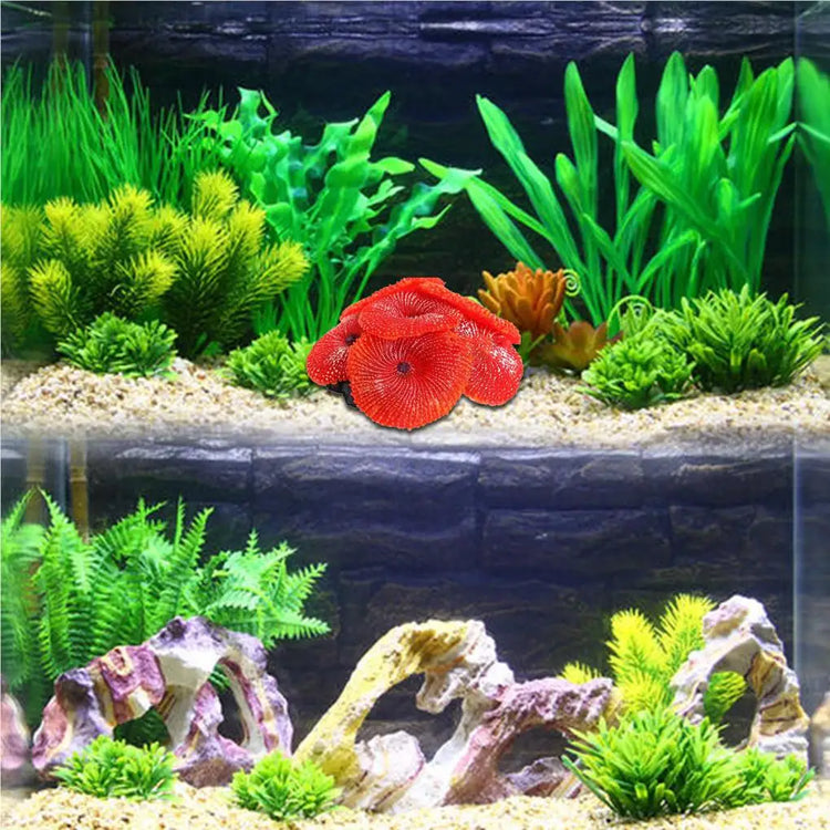 Aquarium Artificial Coral Ornament – Vivid Soft Silicone Simulation Coral Decoration for Fish Tank