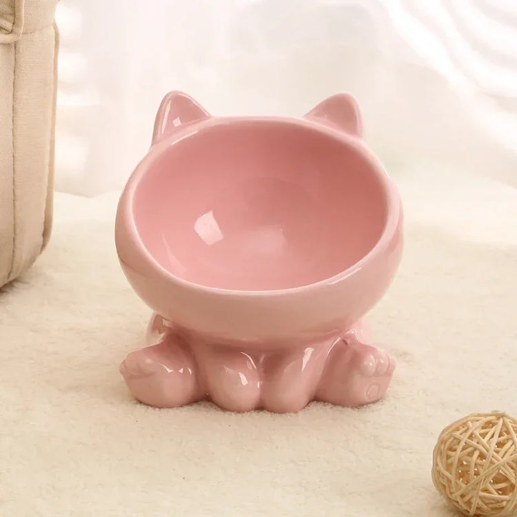 Cat Bowl Pet Accessories | Ceramic Diagonal High Feet - Cute Protection | Cervical Spine Dog Bowl - Drink Water Bowl | Pet Supplies