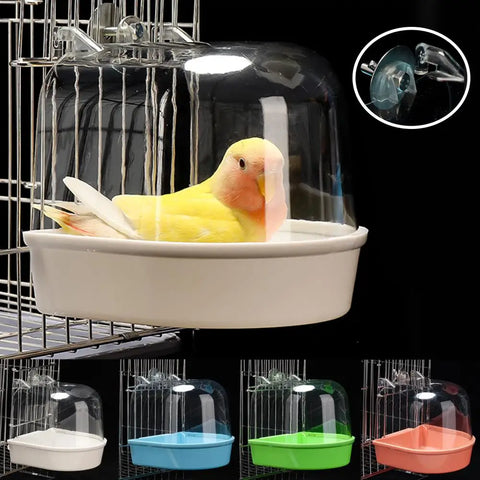 Hanging Bird Bath Box | Parakeet Shower Cage Bath | Bird Bathtub for Canary, Cockatiel, Budgerigar, Small Parrots