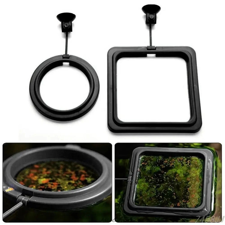 Aquarium Feeding Ring Fish Tank Floating Food Tray with Suction Cup – Square Design