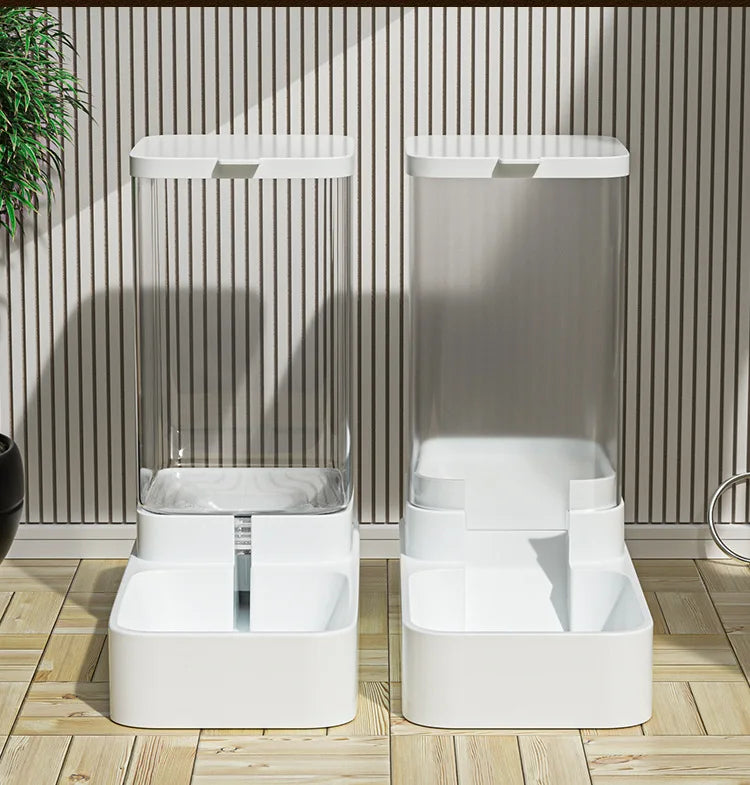 Automatic Cat Feeder & Water Dispenser | Gravity Pet Food Container | 3.8L BPA-Free Plastic Feeder for Cats & Dogs | No Power Needed