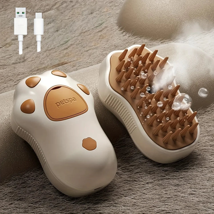Cat Steam Brush | 3-in-1 Grooming Comb | Pet Hair Cleaner for Cats & Dogs | Silicone Massage Brush
