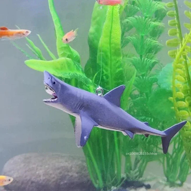 Creative DIY Aquarium Floating Shark Ornament – Adjustable Fish Tank Decoration with Floating Ball and String