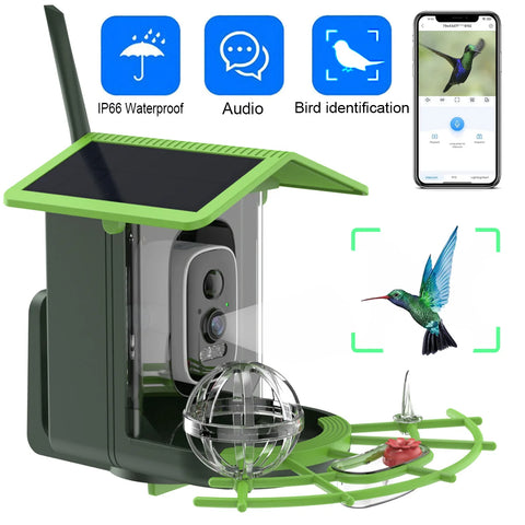Bird Feeder Camera | 4MP 2K HD Bird Video Capture | Solar Powered WiFi Camera Feeder | Smart Birdwatching Device with Alerts | Outdoor Bird Observation Tool