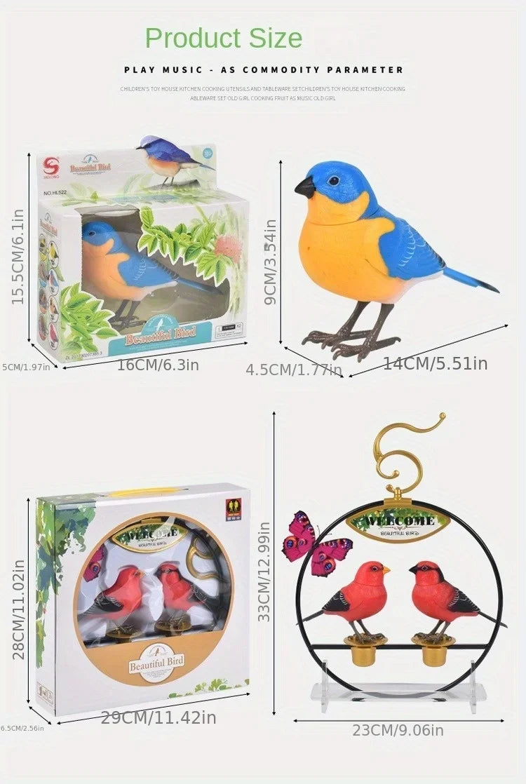 Simulation Bird Toy | Electronic Singing Bird | Interactive Bird for Kids | Motion Sound Control | Cute Decorative ToySimulation Bird Toy | Electronic Singing Bird | Interactive Bird for Kids | Motion Sound Control | Cute Decorative Toy
