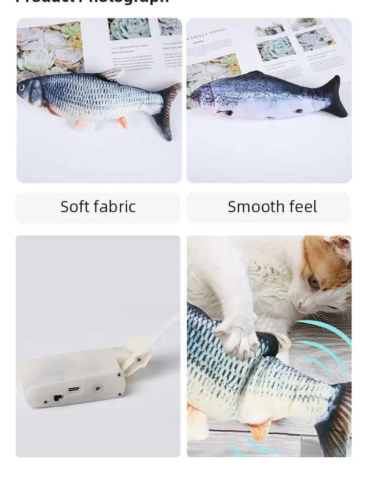 Cat/Dog Toy – USB Charging Electric Floppy Fish | Simulation Interactive Pet Chew Toy | Teeth Grinding & Training Play Toy