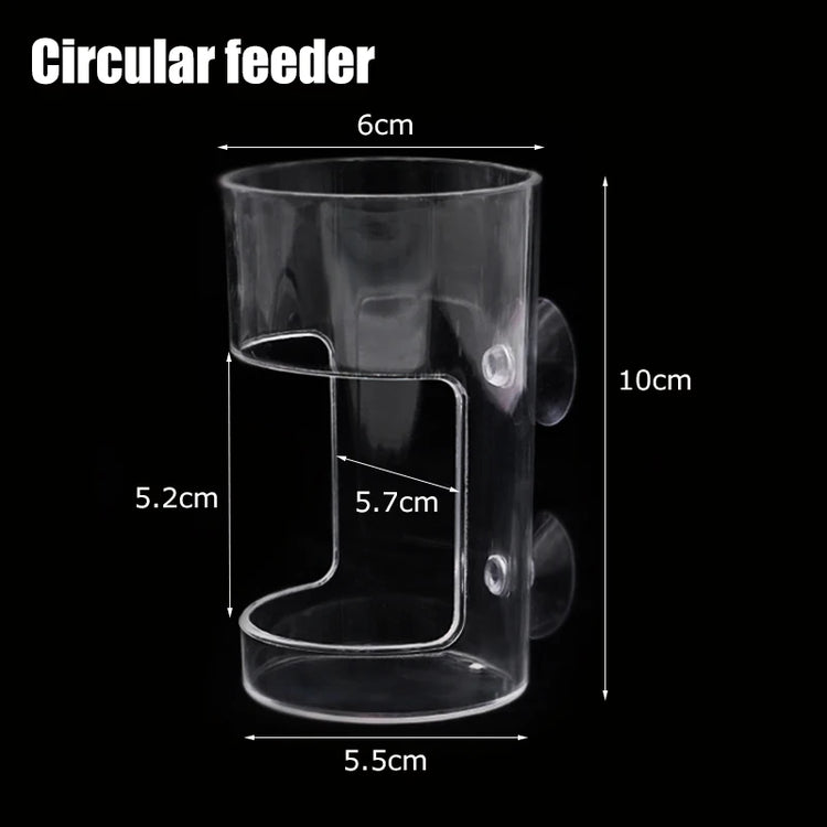 Aquarium Feeding Ring Floating Food Tray with Suction Cup – Transparent Acrylic Fish Feeder