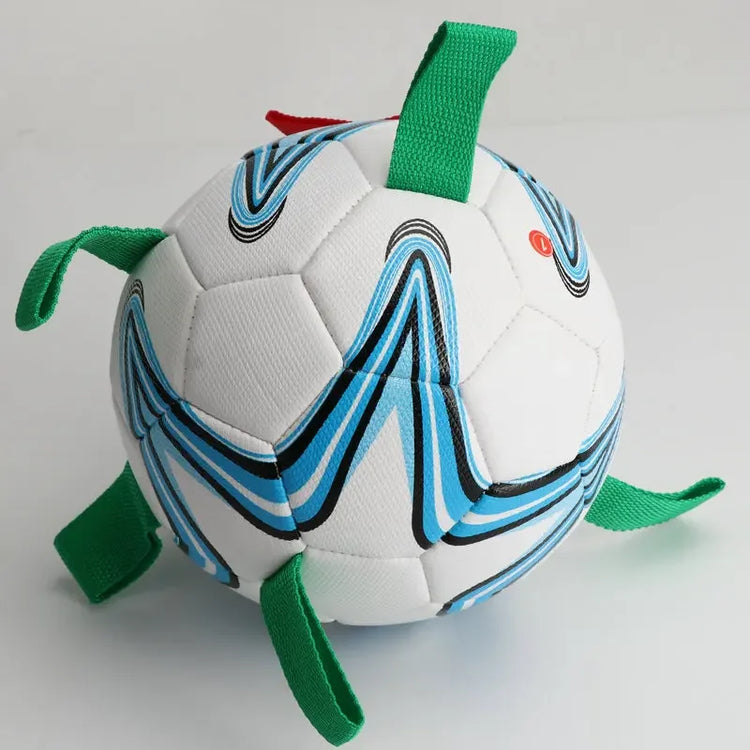 Interactive Dog Soccer Ball – Durable Outdoor Training & Tug Toy for Dogs